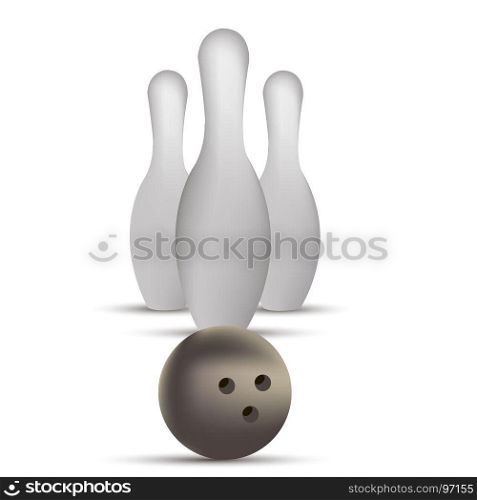 Bowling vector illustration ball game strike pin sport background design