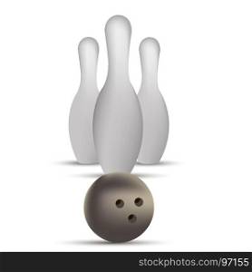 Bowling vector illustration ball game strike pin sport background design