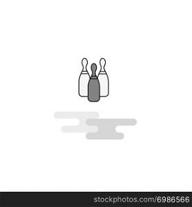 Bowling Web Icon. Flat Line Filled Gray Icon Vector