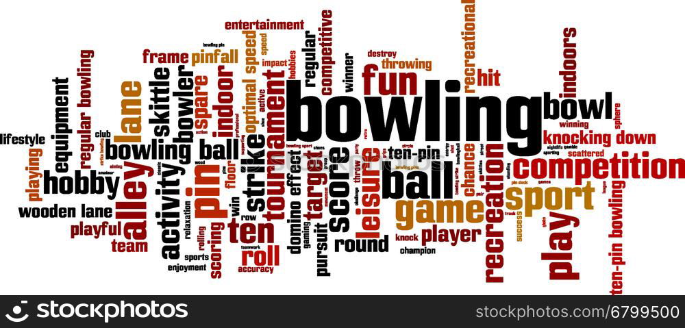 Bowling word cloud concept. Vector illustration