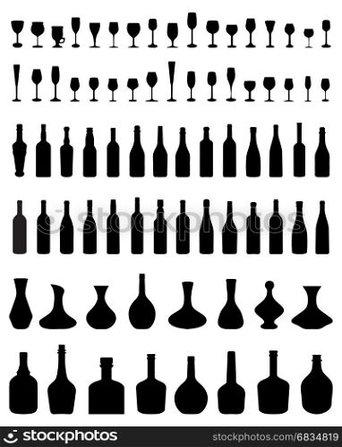 bowls, bottles and glasses