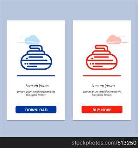 Bowls, Curling, Equipment, Sport Blue and Red Download and Buy Now web Widget Card Template