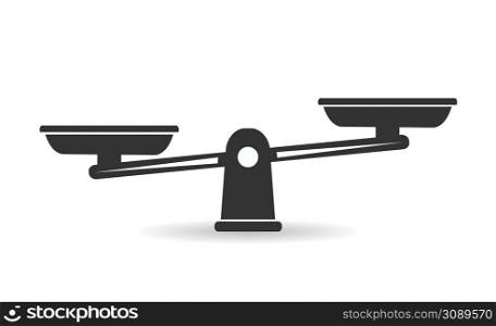 Bowls of scales in balance, an imbalance of scales. Vector illustration. Line design.. Bowls of scales in balance, an imbalance of scales. Vector illustration.