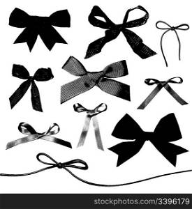 Bows and Ribbons isolated on white background