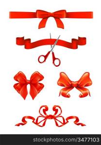 Bows and ribbons, vector set