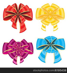 Bows of the miscellaneous of the colour on white background. Colour bows