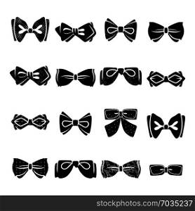 Bowtie icon set. Simple set of bowtie vector icons for web design on white background. Bowtie icon set, simple style