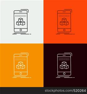 box, 3d, cube, smartphone, product Icon Over Various Background. Line style design, designed for web and app. Eps 10 vector illustration. Vector EPS10 Abstract Template background