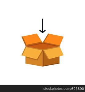 Box, Arrow, Shipping, Education Flat Color Icon. Vector icon banner Template