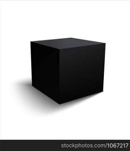 Box black icon. Template for your design. illustration.