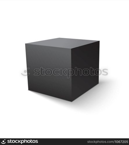 Box black icon. Template for your design. Vector illustration.