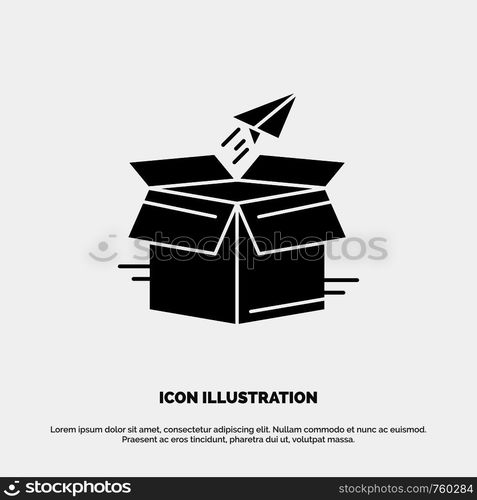 Box, Business, Package, Product Release, Release, Shipping, Startup solid Glyph Icon vector