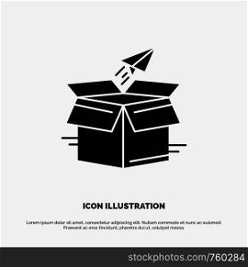 Box, Business, Package, Product Release, Release, Shipping, Startup solid Glyph Icon vector