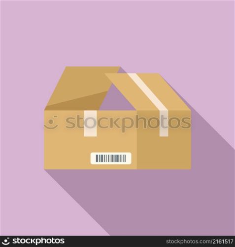 Box cardboard icon flat vector. Carton delivery. Open package. Box cardboard icon flat vector. Carton delivery