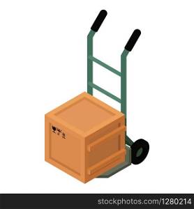 Box cart icon. Isometric illustration of box cart vector icon for web. Box cart icon, isometric style