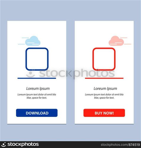 Box, Checkbox, Unchecked Blue and Red Download and Buy Now web Widget Card Template