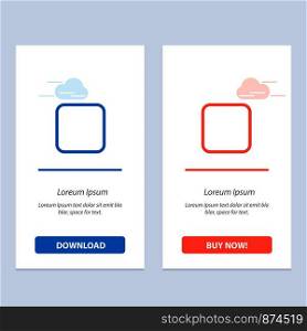 Box, Checkbox, Unchecked Blue and Red Download and Buy Now web Widget Card Template