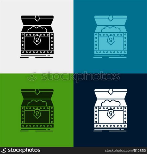 Box, chest, gold, reward, treasure Icon Over Various Background. glyph style design, designed for web and app. Eps 10 vector illustration. Vector EPS10 Abstract Template background