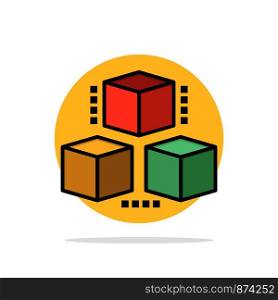 Box, Delivery, Computing, Shipping Abstract Circle Background Flat color Icon