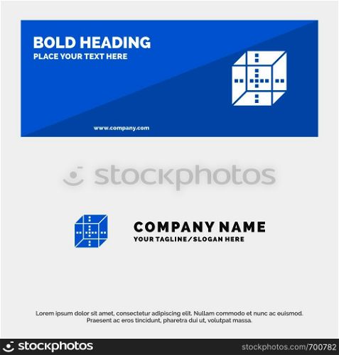 Box, Delivery, Computing, Shipping SOlid Icon Website Banner and Business Logo Template