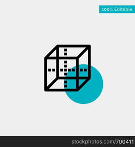 Box, Delivery, Computing, Shipping turquoise highlight circle point Vector icon