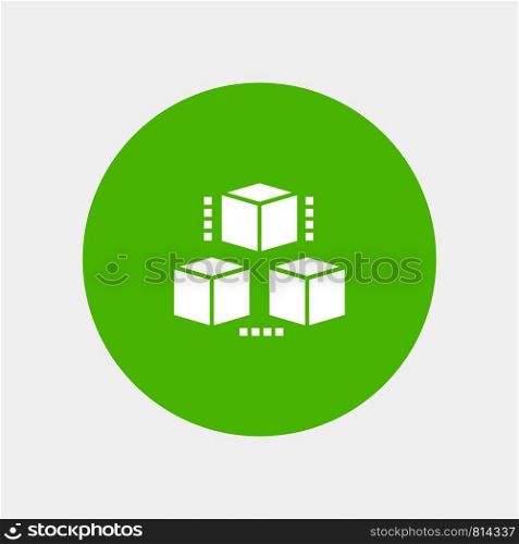Box, Delivery, Computing, Shipping white glyph icon
