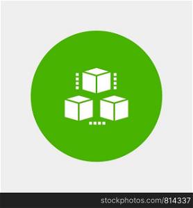 Box, Delivery, Computing, Shipping white glyph icon