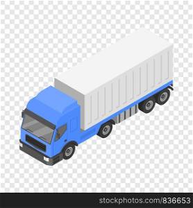 Box delivery truck icon. Isometric of box delivery truck vector icon for on transparent background. Box delivery truck icon, isometric style