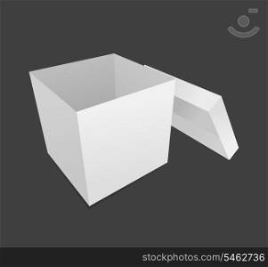 Box. Empty box on a grey background. A vector illustration
