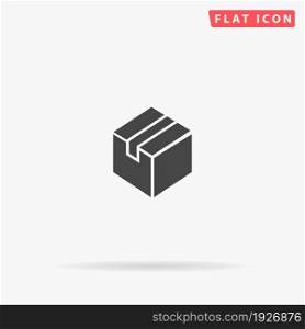 Box flat vector icon. Glyph style sign. Simple hand drawn illustrations symbol for concept infographics, designs projects, UI and UX, website or mobile application.. Box flat vector icon
