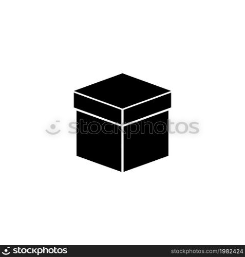 Box. Flat Vector Icon illustration. Simple black symbol on white background. Box sign design template for web and mobile UI element. Box Flat Vector Icon