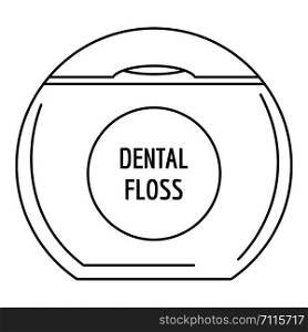 Box floss icon. Outline illustration of box floss vector icon for web design isolated on white background. Box floss icon, outline style