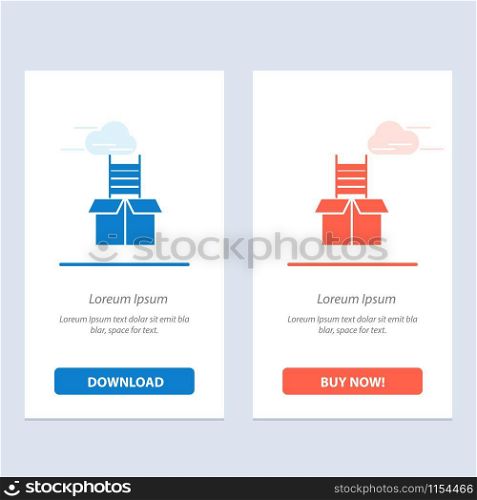 Box, Gift, Success, Climb Blue and Red Download and Buy Now web Widget Card Template
