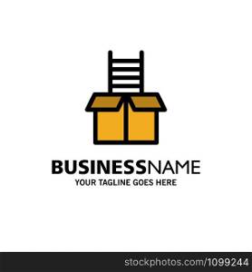 Box, Gift, Success, Climb Business Logo Template. Flat Color