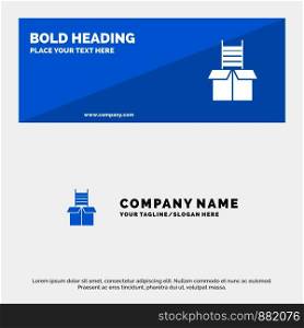 Box, Gift, Success, Climb SOlid Icon Website Banner and Business Logo Template