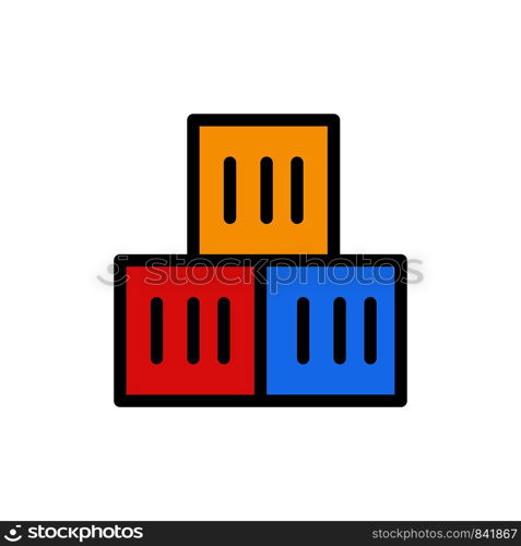 Box, Good, Logistic, Transportation Flat Color Icon. Vector icon banner Template