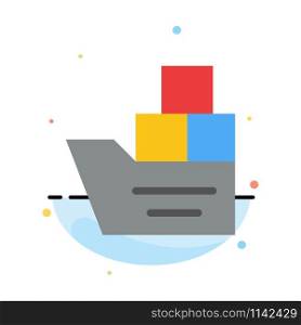 Box, Good, Logistic, Transportation, Ship Abstract Flat Color Icon Template