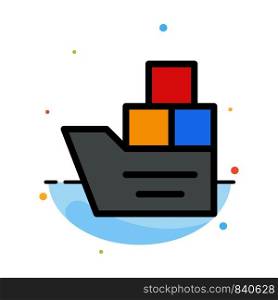 Box, Good, Logistic, Transportation, Ship Abstract Flat Color Icon Template