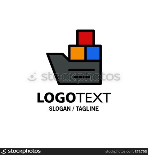 Box, Good, Logistic, Transportation, Ship Business Logo Template. Flat Color