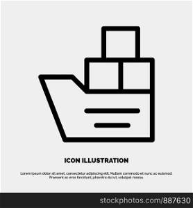 Box, Good, Logistic, Transportation, Ship Line Icon Vector