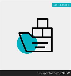Box, Good, Logistic, Transportation, Ship turquoise highlight circle point Vector icon