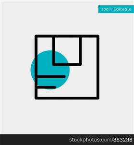 Box, Good, Logistic, Transportation turquoise highlight circle point Vector icon