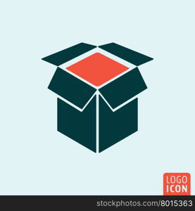 Box icon. Box logo. Box symbol. Box packaging icon isolated, minimal design. Vector illustration