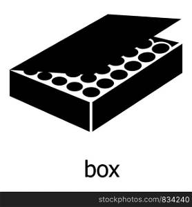 Box icon. Simple illustration of box vector icon for web. Box icon, simple black style