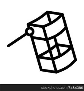 box kite fly line icon vector. box kite fly sign. isolated contour symbol black illustration. box kite fly line icon vector illustration