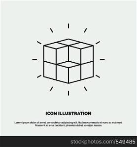 box, labyrinth, puzzle, solution, cube Icon. Line vector gray symbol for UI and UX, website or mobile application. Vector EPS10 Abstract Template background