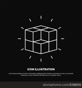 box, labyrinth, puzzle, solution, cube Icon. Line vector symbol for UI and UX, website or mobile application. Vector EPS10 Abstract Template background