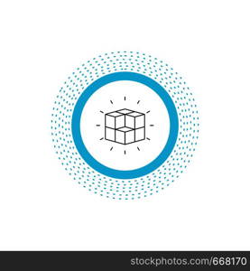 box, labyrinth, puzzle, solution, cube Line Icon. Vector isolated illustration. Vector EPS10 Abstract Template background