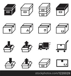 Box & Logistic delivery icons. Vector illustration Symbol