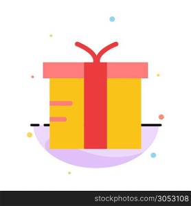 Box, Logistic, Gift, Global Abstract Flat Color Icon Template